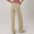 thumbnail image 4 of Cozyvia Straight Leg Yoga Pants for Women, No Front Seam Wide Leg High Waist Stretch Workout Leggings, Soft Flared Gym Yoga Pants - Beige S, 4 of 7