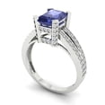 thumbnail image 2 of Solitaire with Accents Engagement Ring for Women - 2.35ct Simulated Tanzanite in 14K White Gold Promise Ring, 2 of 6