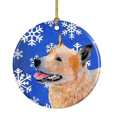 Australian Cattle Dog Winter Snowflake Holiday Ceramic Ornament LH9272