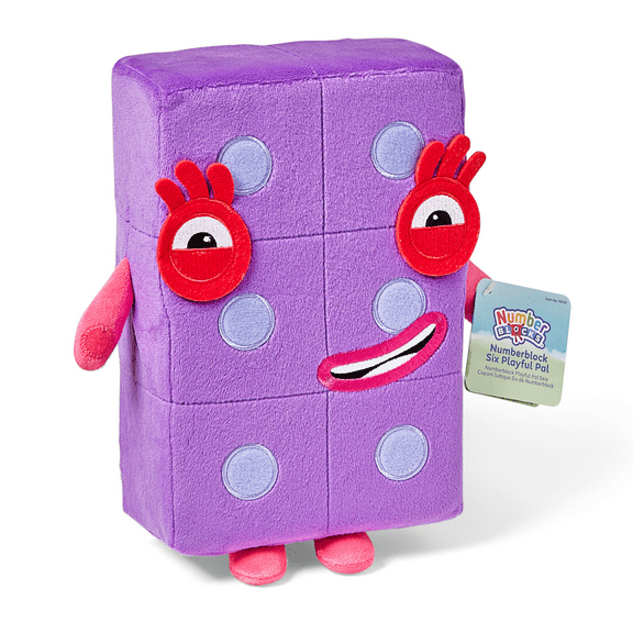 hand2mind Numberblocks™ Six Playful Pal 11" Cartoon Plush Toy, Plush Figure Toys
