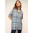 thumbnail image 2 of Roaman's Women's Plus Size Plaid Flannel Tunic, 2 of 6