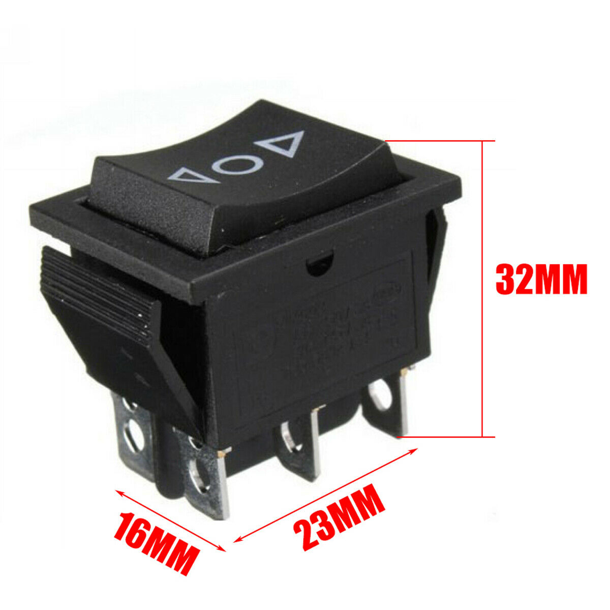 10x FXC Waterproof DPDT Rocker Switch ON/OFF/ON - 6-Pin, 10A/250V, Black