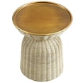 thumbnail image 6 of Lazaro Round Rattan Side Table in Burnished Brass Natural, 6 of 8
