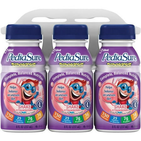 PediaSure SideKicks Strawberry, 8 fl oz. bottles, (Pack of 4)