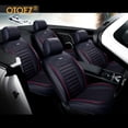 thumbnail image 2 of OTOEZ Leather Car Seat Covers Full Set Front and Rear Bench Backrest Seat Cover Set Universal Fit for Sedan SUV Truck, 2 of 10