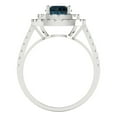 thumbnail image 4 of 1.615 ct Round Cut Natural London Blue Topaz Solitaire with Simulated Diamond Accents 14K White Gold Womens Engagement Ring, 4 of 5