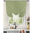 thumbnail image 3 of Sage Green Rhombus Plaid Tie Up Curtains for Kitchen Bathroom Bedroom Windows 45 Inch Length, Classic Modern Geometric Abstract Art Balloon Drape Curtains Shade Rod Pocket Curtain Panel, 42"x54", 3 of 7