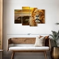 thumbnail image 3 of Elephant Stock Lion In African Safari Wall Art - Horizontal Multi Panel Canvas - Living Room Wall Decor - Animal Multi Panel - Orange And Brown Decor - 43" x 27", 3 of 8