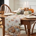 thumbnail image 3 of Thanksgiving Watercolor Pumpkin Table Runner, Autumn Thanksgiving Kitchen Dining Table Decoration for Home Party Decor 13x48 Inches, 3 of 9