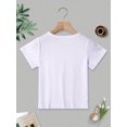 thumbnail image 2 of Boys' Red Short Sleeve T-Shirt with Colorful Schoolbag and Pencil Print - Casual Cotton Blend, Machine Washable, Summer Top, Everyday Youngsters's Clothing| Cartoon Print Tee | Stretchable Material, 2 of 6