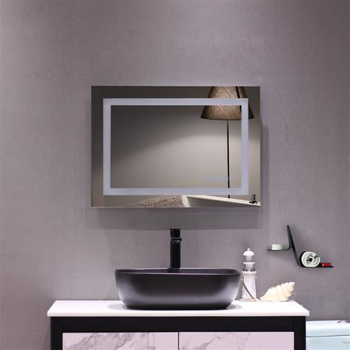Details about   32*32" Bathroom Makeup Mirror Antifog Wall Vanity with Led Light Strip Touch US 