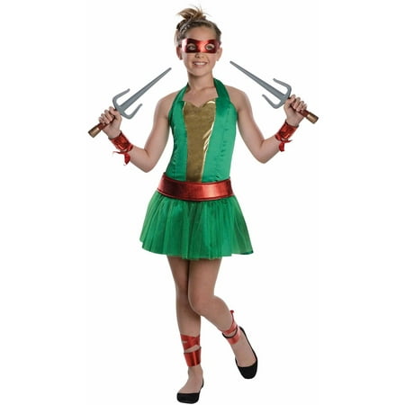 Teenage Mutant Ninja Turtles Raphael Girls Halloween Dress Up / Role Play Costume