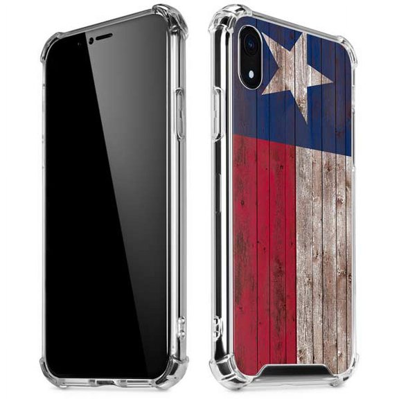 Skinit Countries of the World Texas Flag Dark Wood iPhone XR Clear Case