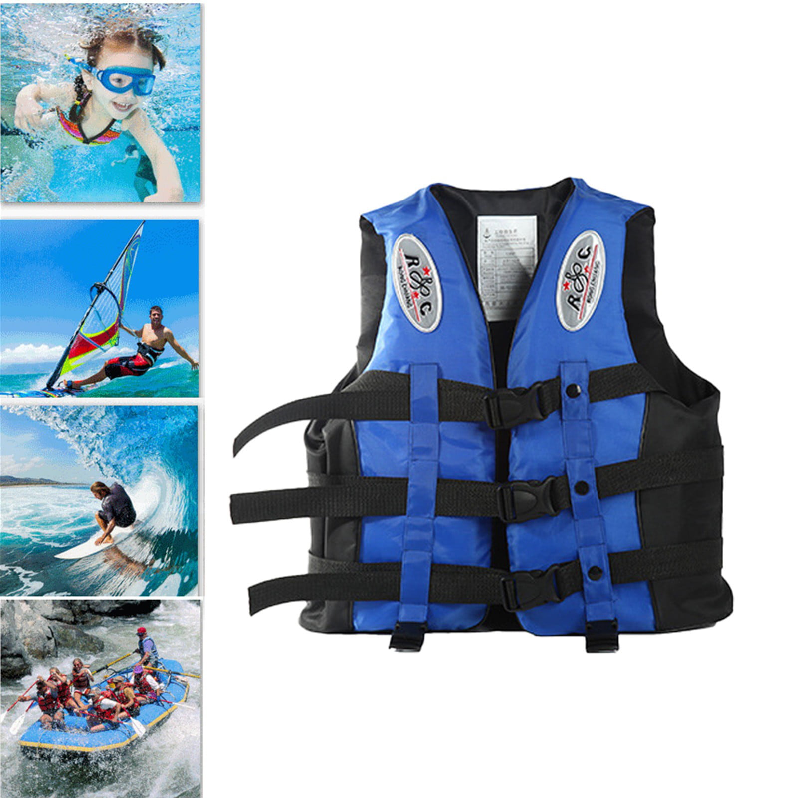 Adult Life Jacket Vest Kayak Reflective Sailing Kayak Fishing Buoyancy Ski Aid 
