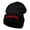 Black, variant on Canada Day Embroidered 12 Inch Long Knitted Beanie - Black OSFM