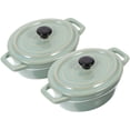 thumbnail image 1 of QJUHUNG Bol à Soupe en Céramique Vert pour Rangement, Robuste et avec Couvercle, 2 Pcs, Petit Format, 1 of 8
