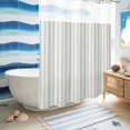 thumbnail image 5 of No Hook Shower Curtain, Sage Green Striped Shower Curtains for Bathroom with See Through Top Window, Sage Green White Stripes Farmhouse Waterproof & Washable Bath Curtain Extra Long 72"x96", 5 of 9