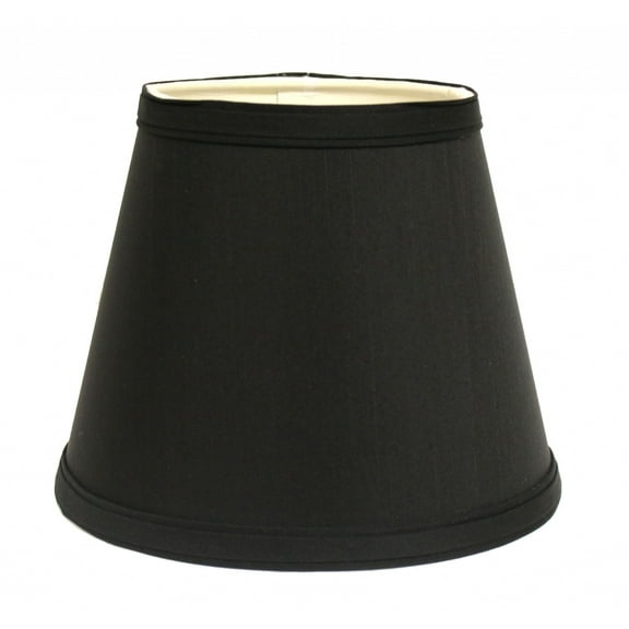 12" Black with White Hardback Empire Slanted Slanted Shantung Lampshade