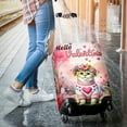 thumbnail image 3 of Hello Valentine’s Day Scottish Fold Flower Crown Romantic Pink Floral Travel Luggage Cover Cat Lover Kitten Owner Gifts Suitcase Dust Protective Decor - 00031, 3 of 5
