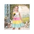 thumbnail image 2 of Sunny Fashion Girls Dress Easter Bunny Egg Rainbow Suspender Sleeveless Spring Summer 4 Years, 2 of 7