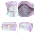 thumbnail image 3 of Unique Bargains 1 Pc Women Durable Letter D Cosmetic Bag for Vacation Outdoor Activities Purple PU Leather, 3 of 3