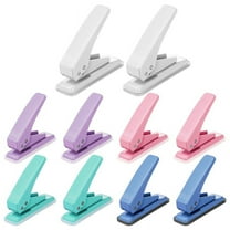 10 Pcs Single Hole Punch with Lock 1 Hole Paper Hole Punch 20 Sheet Capacity Handheld Paper Puncher with Anti Skid Base