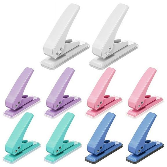 10 Pcs Single Hole Punch with Lock 1 Hole Paper Hole Punch 20 Sheet Capacity Handheld Paper Puncher with Anti Skid Base