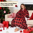 thumbnail image 6 of Catalonia Fleece Wearable Throws Blanket Poncho for Adult Women Men, Red Checker, 2.81 lbs, 6 of 9
