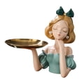 thumbnail image 4 of jifeng Princess Figurine Key Bowl Storage Tray Handmade Multipurpose Nordic Resin Craft green, 4 of 9