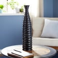thumbnail image 2 of DecMode 24" Black Ceramic Decorative Vase with Ripple Texture, 2 of 8