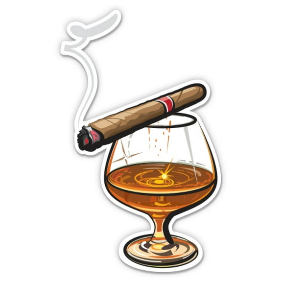 Brandy Cigar - 3" Vinyl Sticker - For Car Laptop Water Bottle Phone - Waterproof Decal