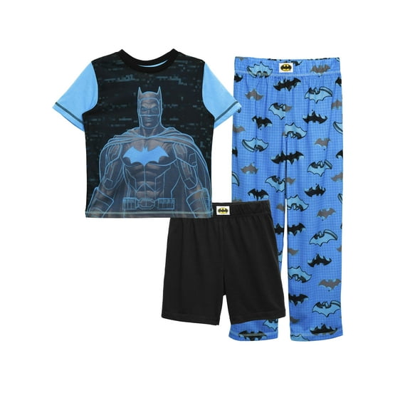Batman DC Universe Boys 3 Piece Pajama Set Sleepwear, Blue, Size: 4-5