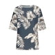 thumbnail image 2 of Blusas para las Mujeres Casual Recortado 3/4 Manga Flores Plantas Impreso Suelto Top, Mujer 3/4 Manga Tops Y Blusas, 2 of 4