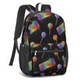 thumbnail image 2 of Colorful Keyboard Black Pattern 17" School Backpacks for Teens,Waterproof Oxford Fabric,S-Shape Padded Straps for School,Travel,Hiking,Camping, 2 of 6