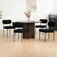 thumbnail image 4 of Hommpa Boucle Dining Chairs Set of 4 Modern Upholstered Kitchen Dining Room Chairs with Backrest & Metal Legs Accent Side Chairs Black for Dining Kitchen Living Room Bedroom, 4 of 14