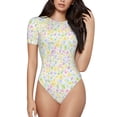 thumbnail image 2 of Picia Colorful Dandelion Womens One Piece Swimsuits Modest Tummy Control Bathing Suits Lace Up Slimming Swim Suit-X-Large, 2 of 9