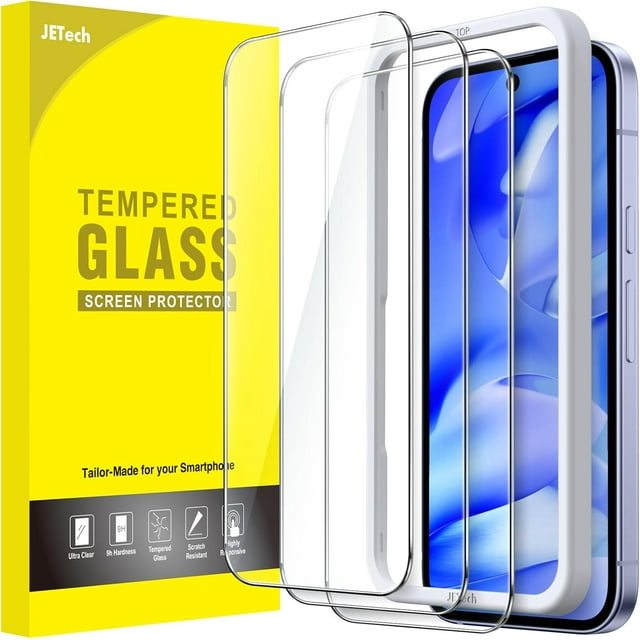 AQWAL-Screen Protector for Google Pixel 9a 6.3-Inch 2025, Tempered Glass Film with Easy Installation Tool, Fingerprint Compatible, HD Clear, 3-Pack