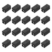 Uxcell 20 Pack 20x44x21mm RJ45 Splitter Coupler 1 to 2 Splitter Cat6 Cat5e Cat5 Ethernet Cable Extender Adapter Black