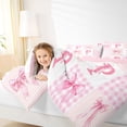 thumbnail image 4 of Castle Fairy Bow Letter Monogrammed P Queen Comforter Set,Cute Plaid Bedding Comforter Set, 4 of 8