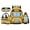 Bus Print, variant on Paw Print Boys School Bag Set 4 piece with Lunch Box Pencil Case Water Bottle Sleeve for Students Elementary School Back to School Essentials Gifts