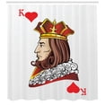 thumbnail image 3 of Casino Shower Curtain, King of Heart Deck Romantic Graphic Play Card Design Gambling Good Luck Chance Theme, Fabric Bathroom Set with Hooks, 69W X 70L Inches, Multicolor, by Ambesonne, 3 of 3