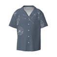 thumbnail image 2 of Lsque White Dandelion print Men's Cuban Collar Short Sleeve Shirt Summer Beachwear Casual Button Down Fashionable Vacation Leisure Shirt-XX-Large, 2 of 7
