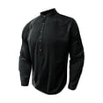 thumbnail image 4 of Long Sleeve Shirts for Men, Men's Button Down Long Sleeve Shirts Shirts Beach Casual Regular Fit Band Collar Shirts Men, 4 of 7
