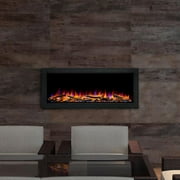 SimpliFire Forum Outdoor Electric Fireplace for Patio 43" Wide Recessed in Wall Fireplace