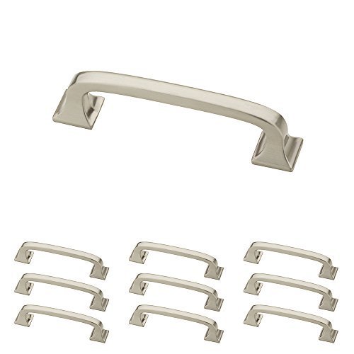 Tiradores para gabinete Franklin Brass níquel satinado, paquete de 10, 7.6 cm