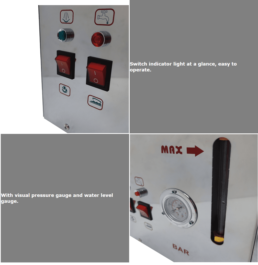 Industrial Steam Iron Curtain Electric Iron Boiler Laundry Steam Ironing Table with 4L Water Tank 110V