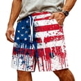 thumbnail image 3 of Havenx 4th Of July Shorts for Men America Flag Stars Stripes Shorts with Pockets Elastic Waist Drawstring Pants 250 Years Of Freedom Cross Patriotic Sportswear,Red L, 3 of 5