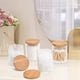 thumbnail image 4 of Set dispensador con soporte Qtip de vidrio BKYFPQ, paquete de 4 unidades con tapas, 4 of 7