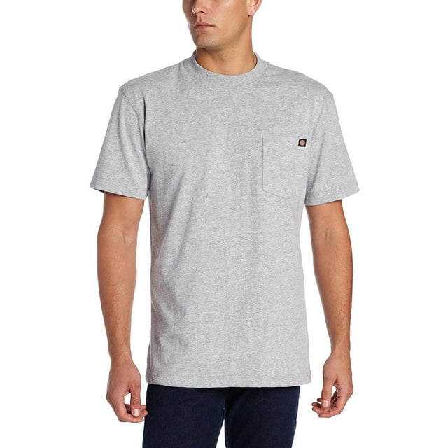 Dickies Mens Short Sleeve Heavyweight Crew Neck, 3X, Heather Gray