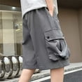 thumbnail image 4 of Hurxie Boys Cargo Shorts Quick Dry Hiking Shorts Lightweight Athletic Short with Pockets Outdoors Gray,7-8 Years, 4 of 5